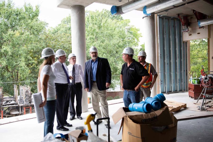 Taylor on the McFarland Science Center expansion job site. 