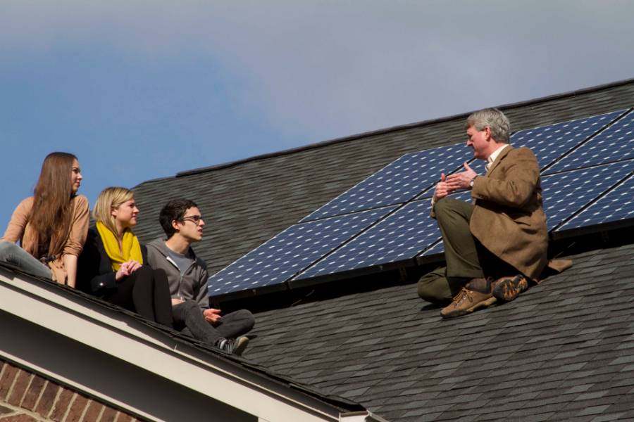 Dodd Galbreath on a roof.