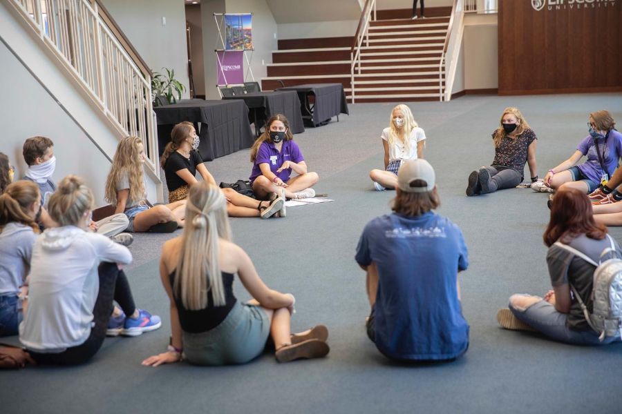 students sitting in a circle