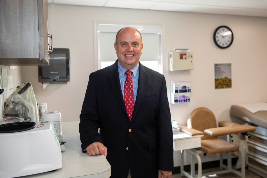 Kevin Eidson in the university Health Center