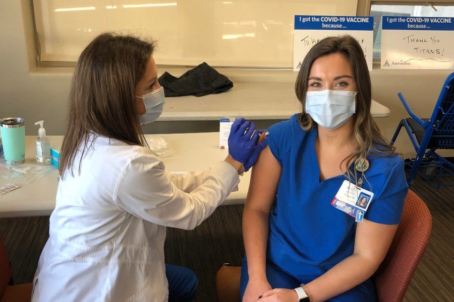 Morgan McDonald gets vaccine