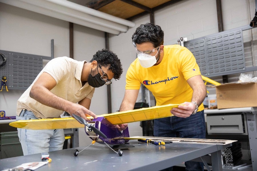 Aero Design team working on aircraft