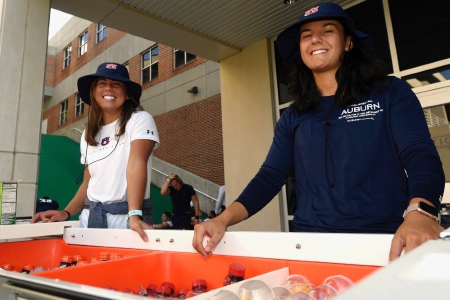 Kate Nese at hydration station