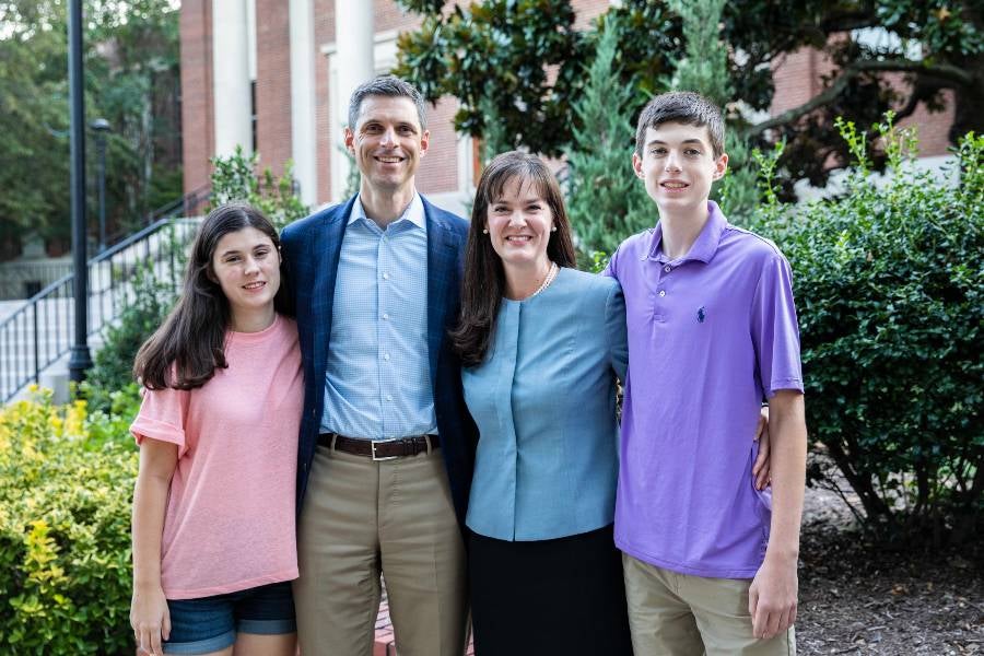 McQueen family after dinner on first day