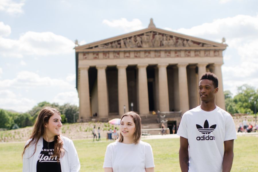 Students at Centennial Park