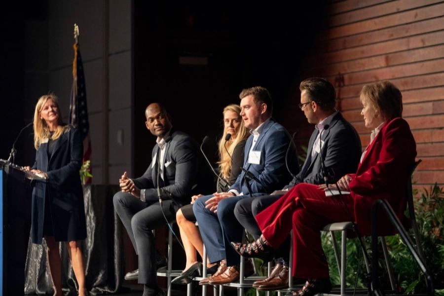 panel discussion with members of Dean's and Alumni Boards