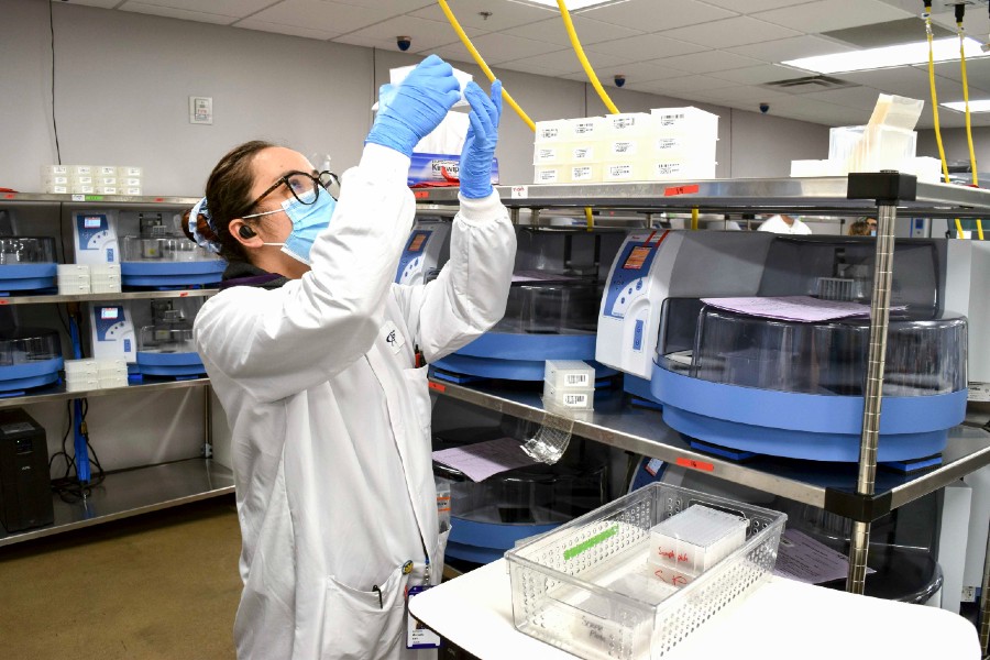 Lab worker in Aegis Labs