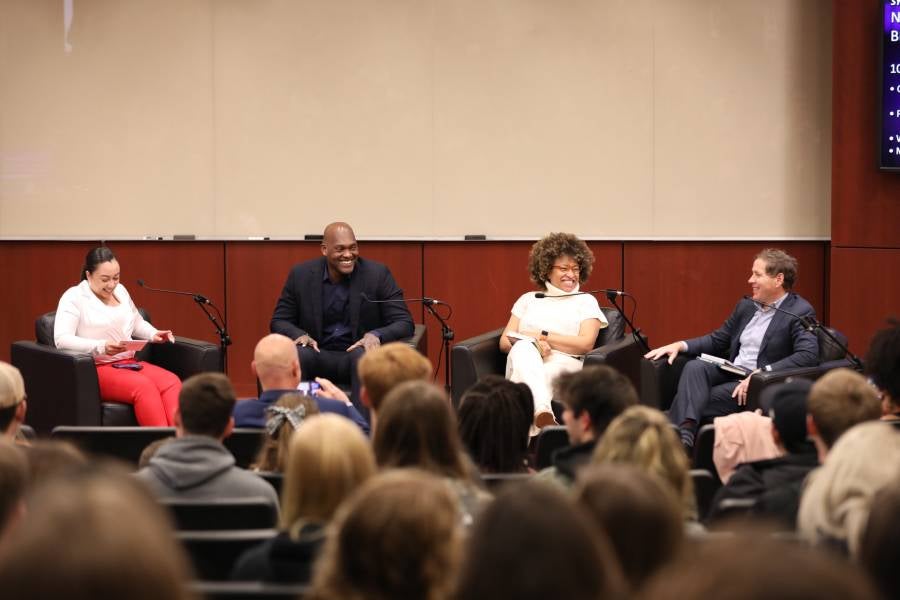 The College of Business inauguration break out symposium session. 