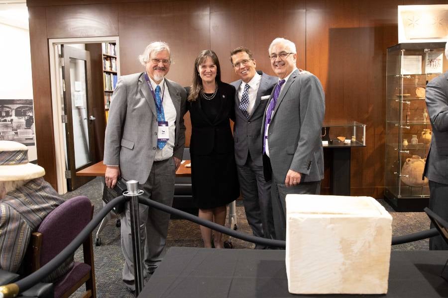 From left to right, Tom Davis, President Candice McQueen, Steve Ortiz and Mark Lanier.