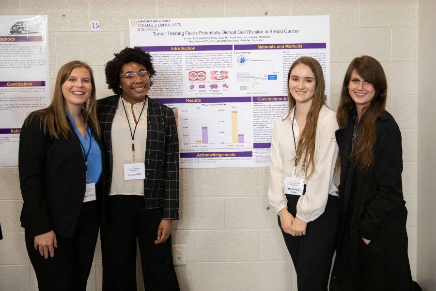 Students standing in front of their poster