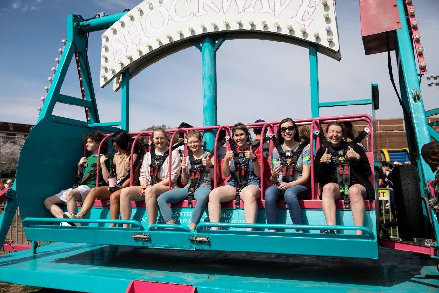 Students at the Lipscomb carnival