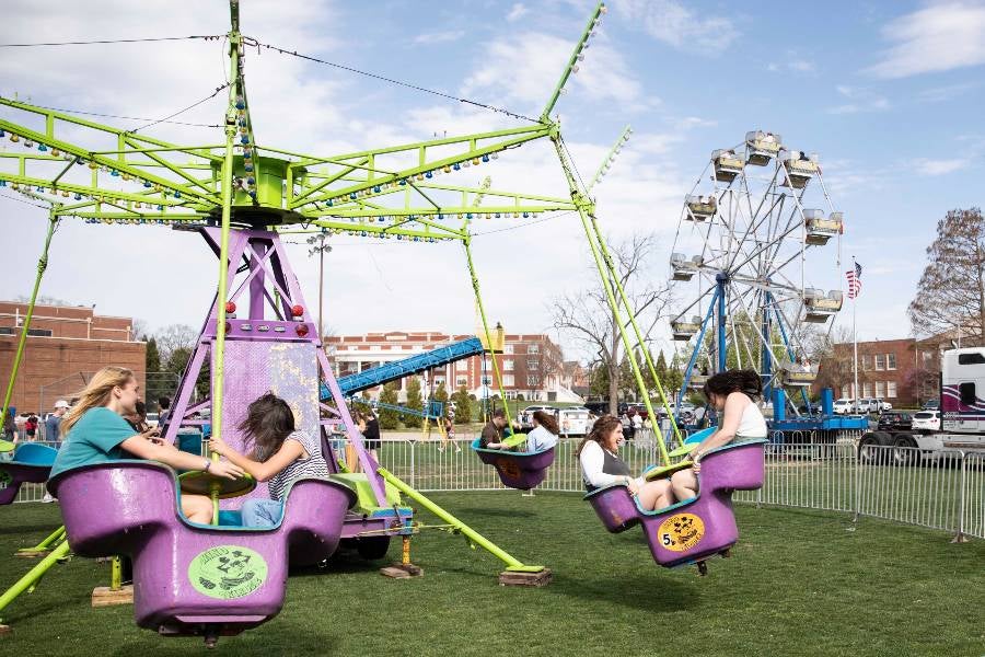 Students at the Lipscomb carnival