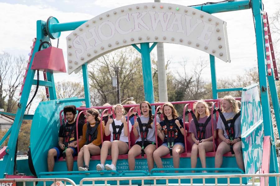 Students at the Lipscomb carnival