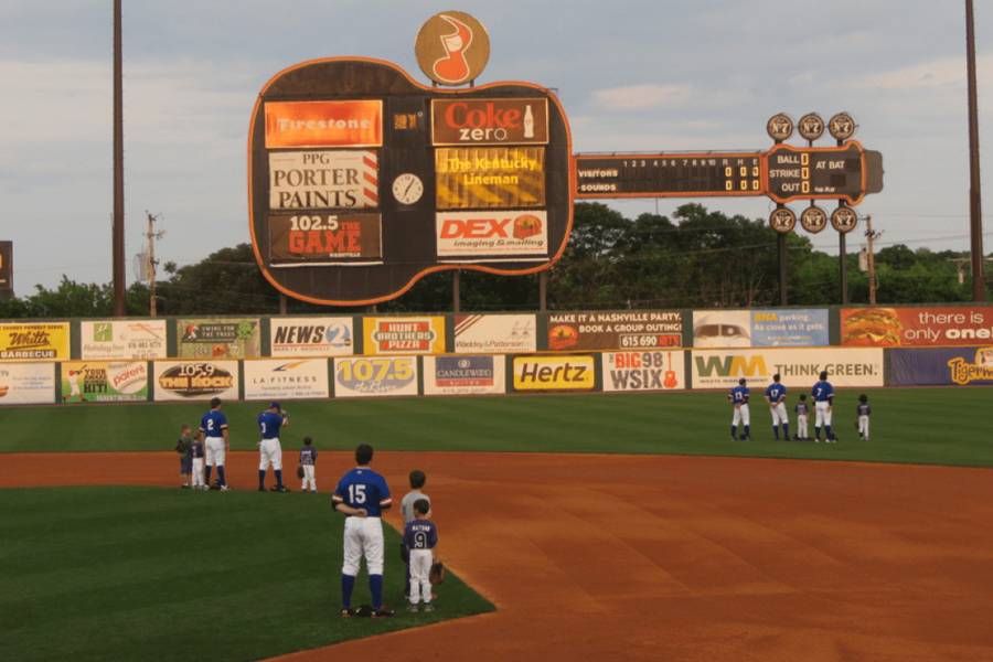 Scoreboard at Greer Stadium