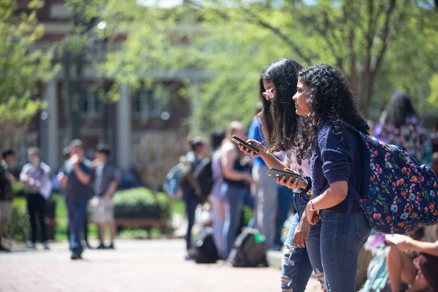 Students on phones