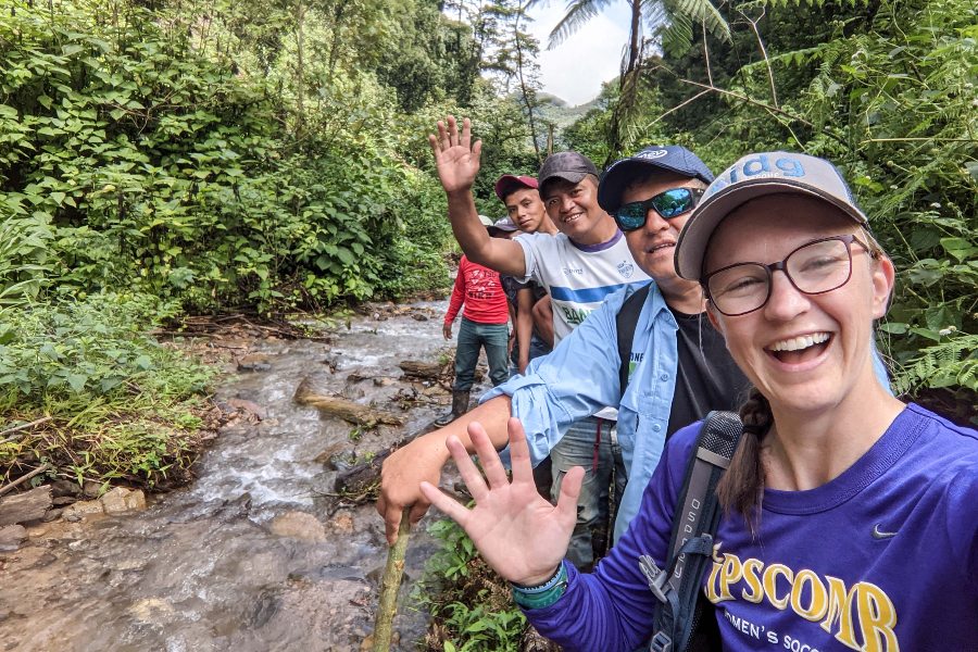 Kristen travels down the river with her team