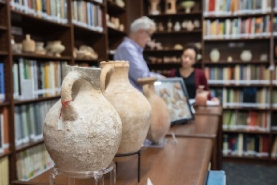 Center director Dr. Steve Ortiz provides hands-on instruction to doctoral students both with the artifact collection on-campus and at the on-site dig opportunities