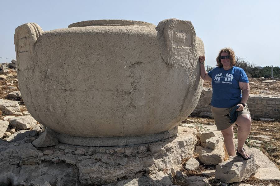 Rebekah Ross at Kourion site