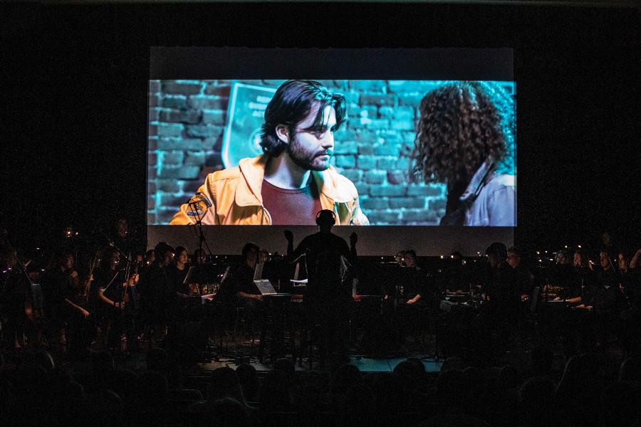 Film with a live orchestra 