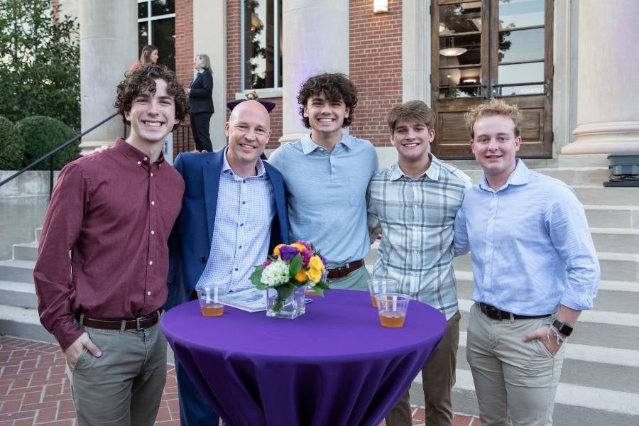 Group of students at reception