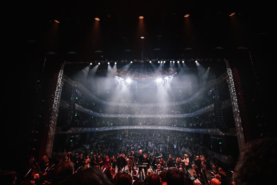 The orchestra during the performance