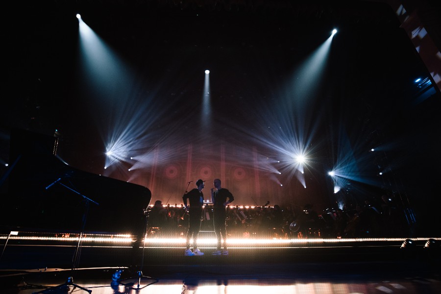 Performers in reshearsals for the concert