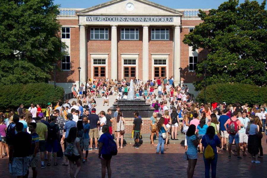 Students in Bison Square