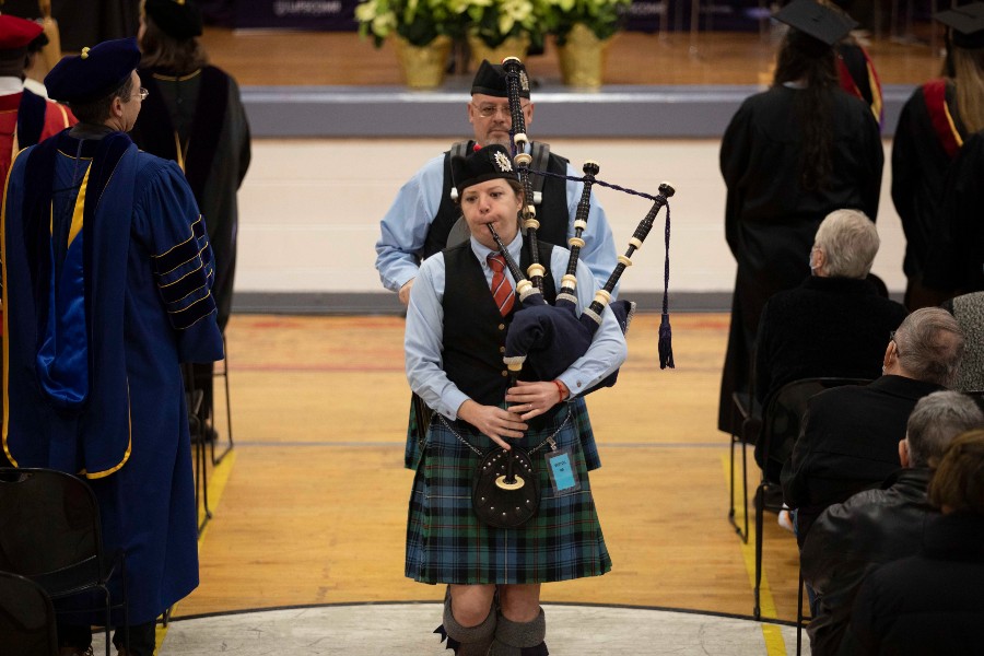 Nashville Pipe and Drum playing at the LIFE commencement ceremony