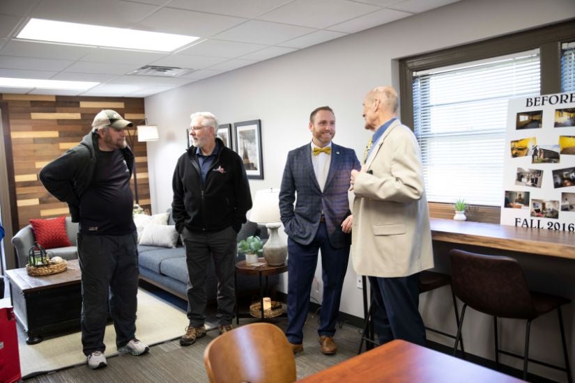 Inside the new student veteran resource lounge during the grand opening