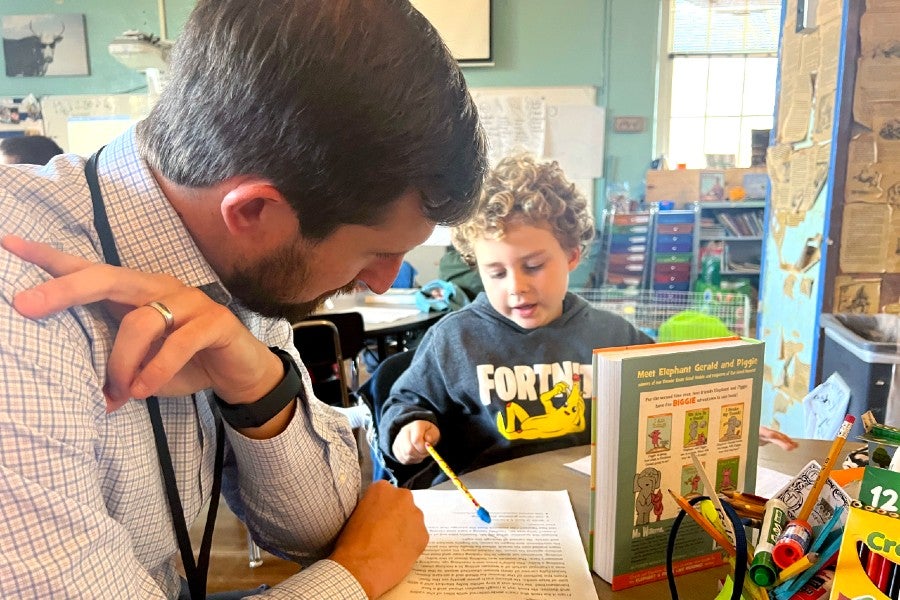 Dr. James Sullivan with student