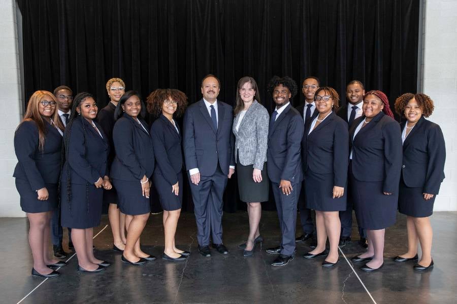 Fisk Jubilee Singers with President Candice McQueen