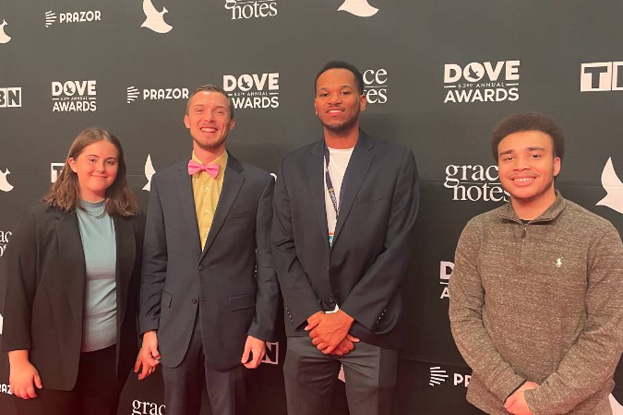 Herd Media journalists on the red carpet at the Dove Awards