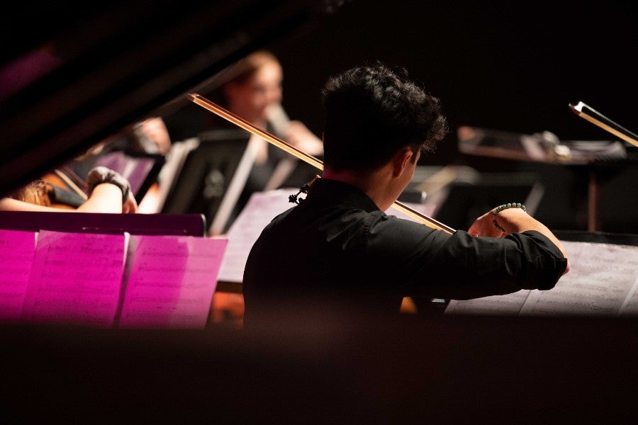 The Lipscomb Wind Ensemble playing