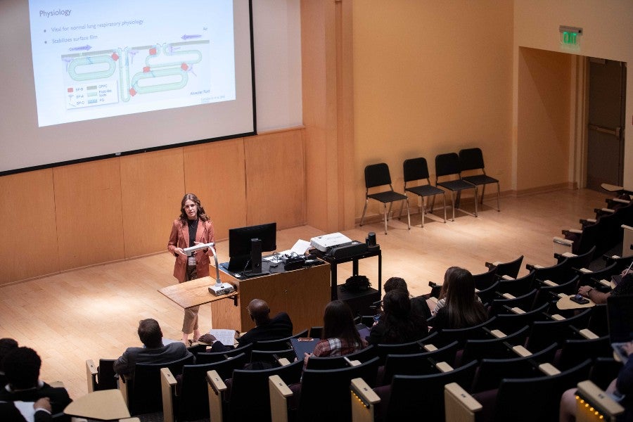 Haley Lewis presenting at the Student Scholars Symposium