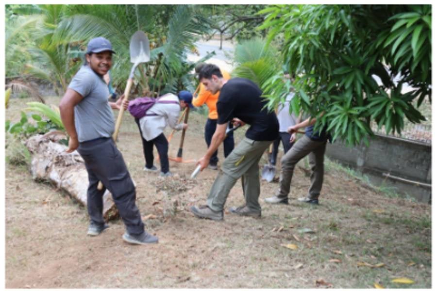 Engineering students completing a water line at Little Hands Big Hearts in Trujillo, Honduras.