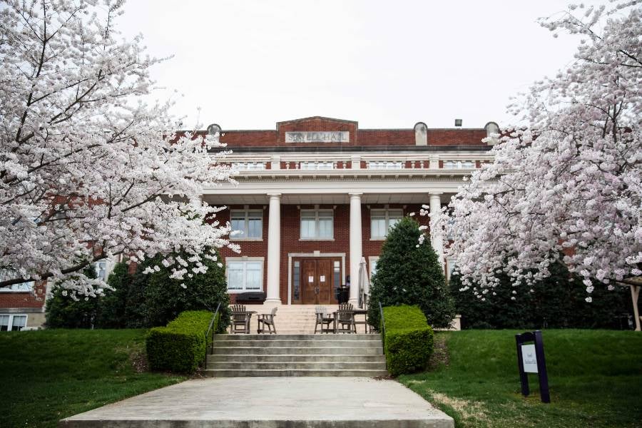 Sewell Hall in the spring