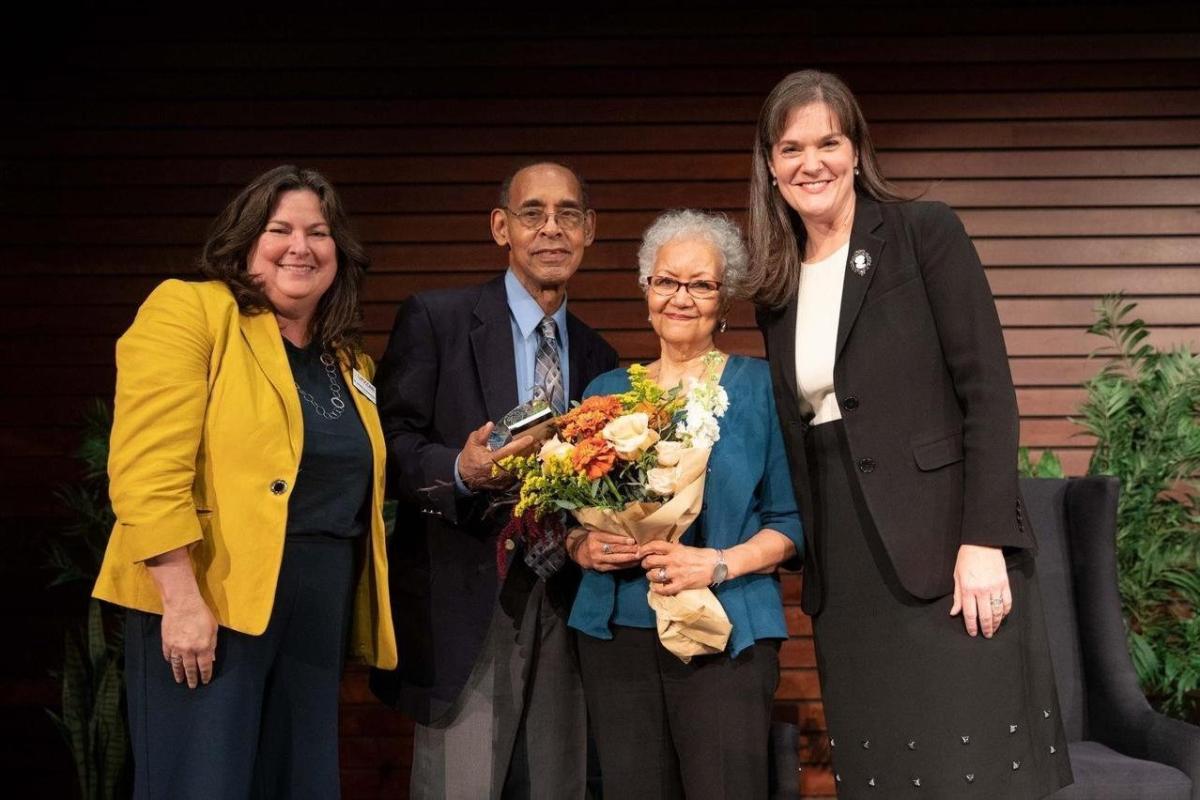 Provost Jennifer Shewmaker, Mr.and Mrs. Bob Jackson, President Candice McQueen