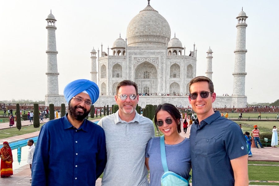 Scott Guthrie with Kaylee Wu and other researchers during their research project in India