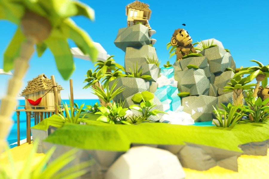 Triptych's final interactive digital image for the tropical island in the FBI's SOS online