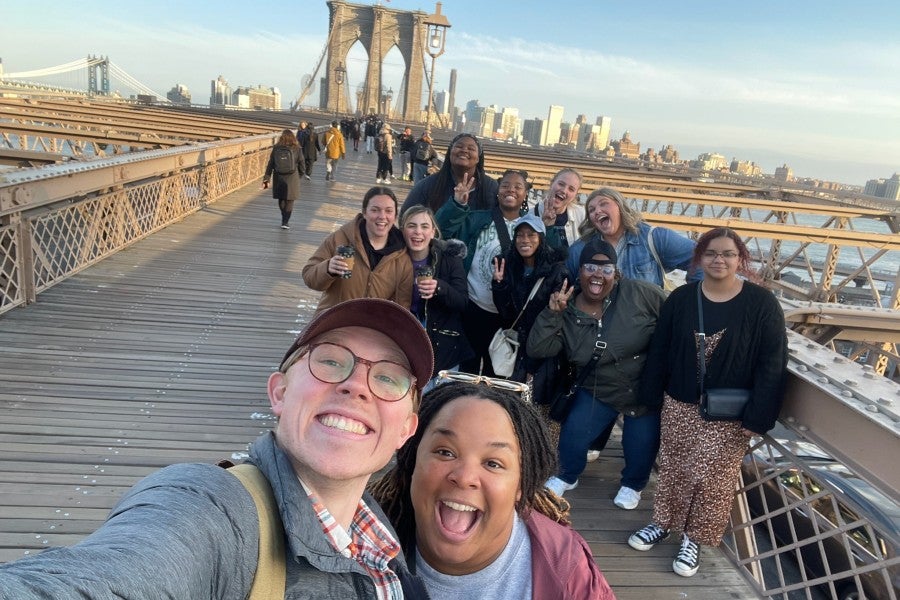 The mission team in NYC on the Brooklyn bridge