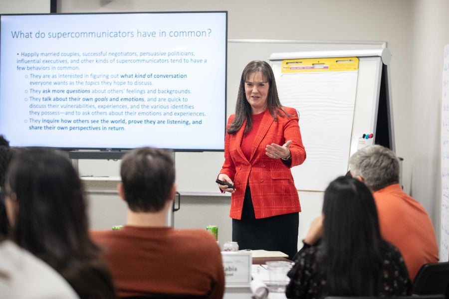 Dr. McQueen leading class