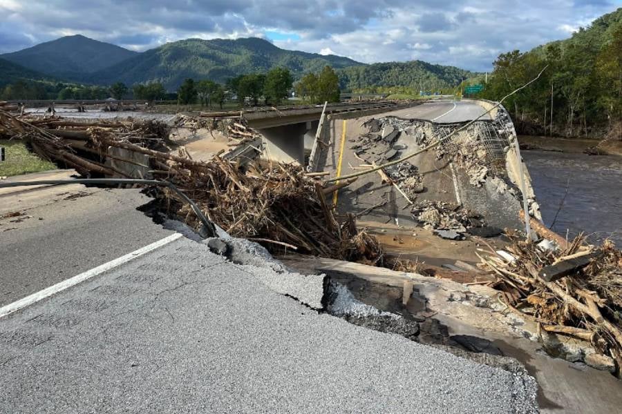 Major thoroughfares and roads succumbed to mudslides caused by the immense flooding. Photo courtesy: Andrew Harris