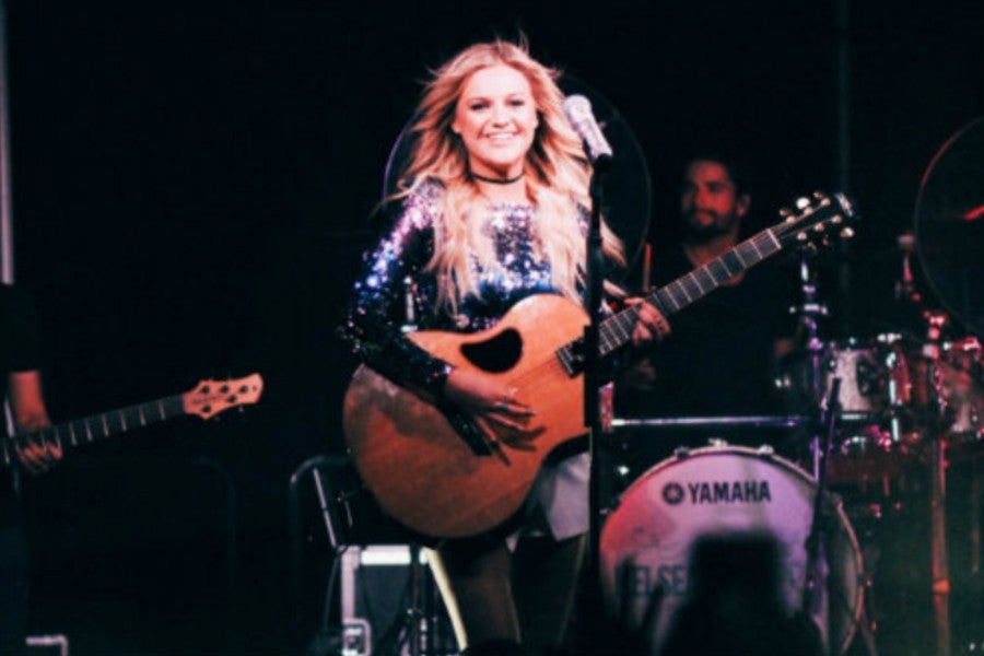 Female singer with guitar