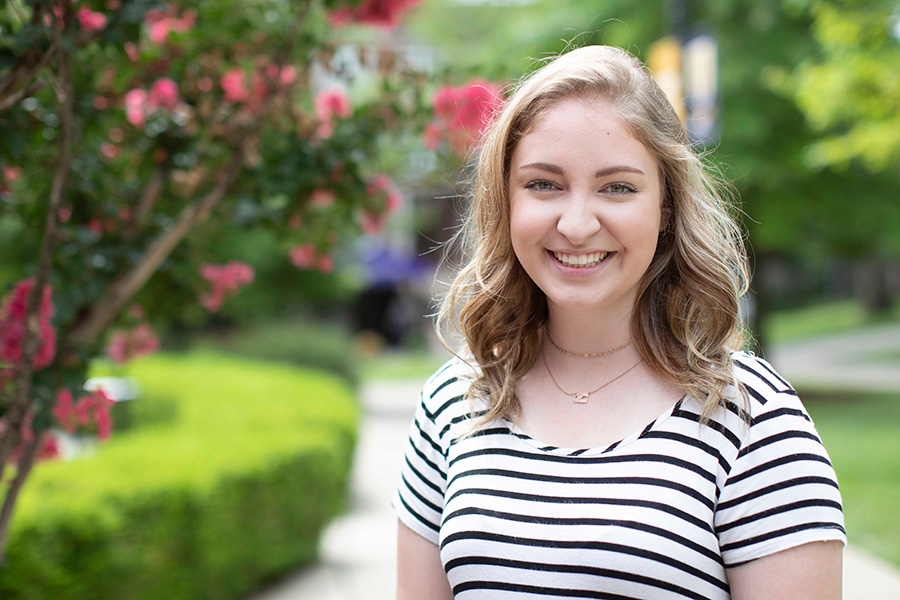 Ashley Berry on Lipscomb's campus.