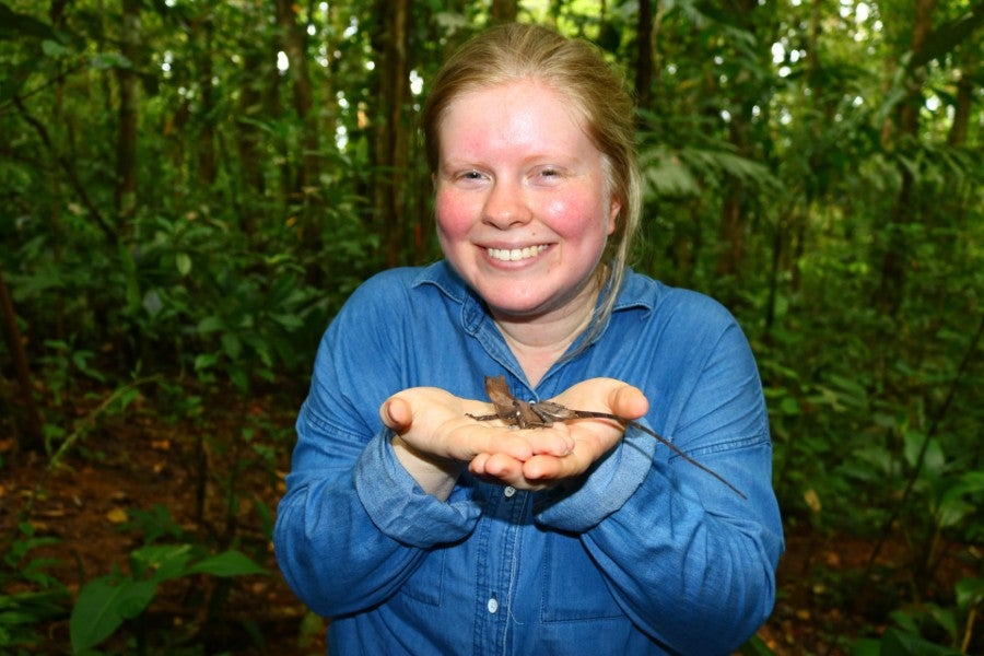 Sierra Gonzalez with frog