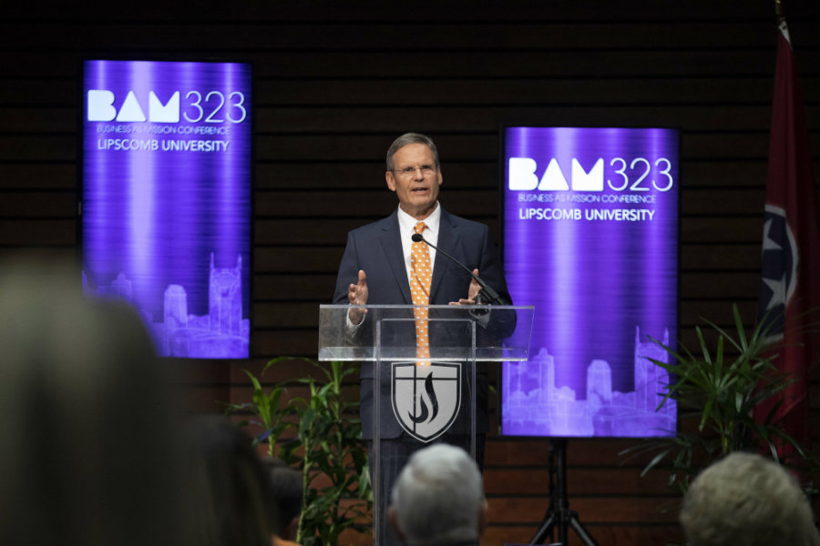 Tennessee Governor Bill Lee at a podium