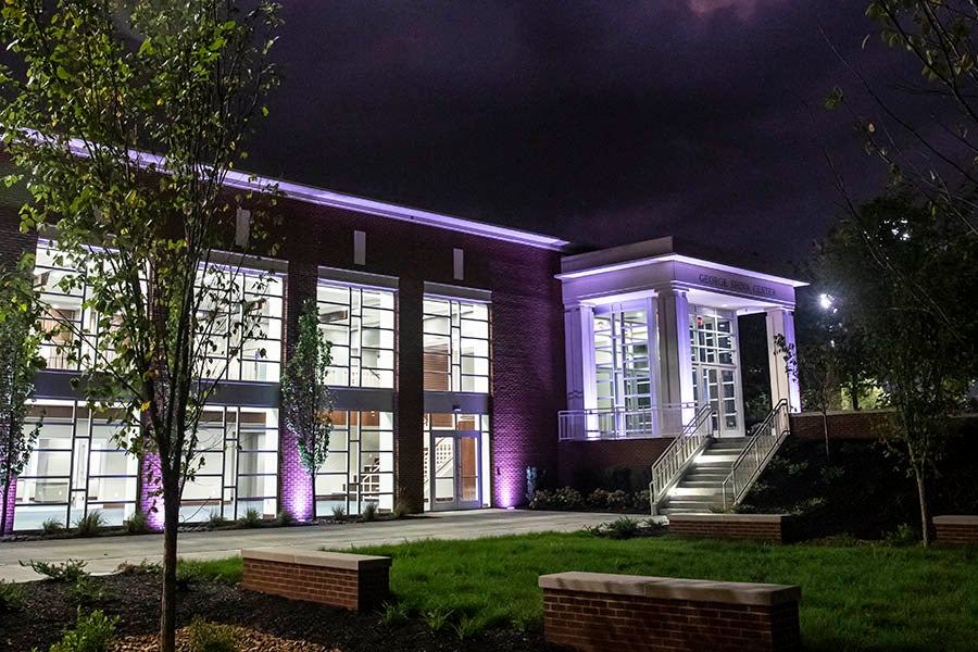 George Shinn Event Center at night