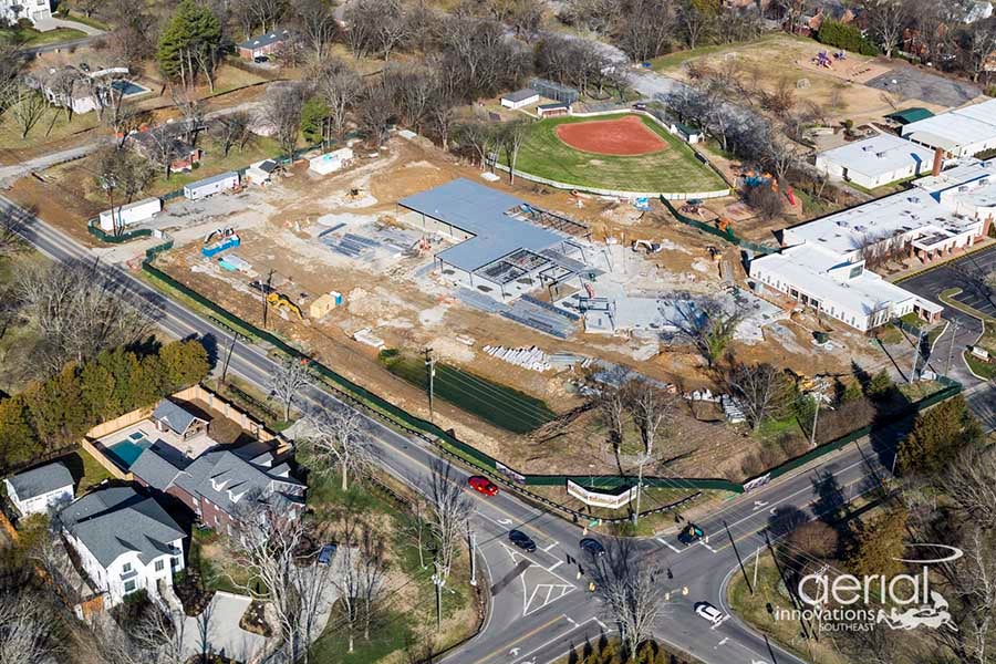 Aerial of the Lipscomb Academy construction site