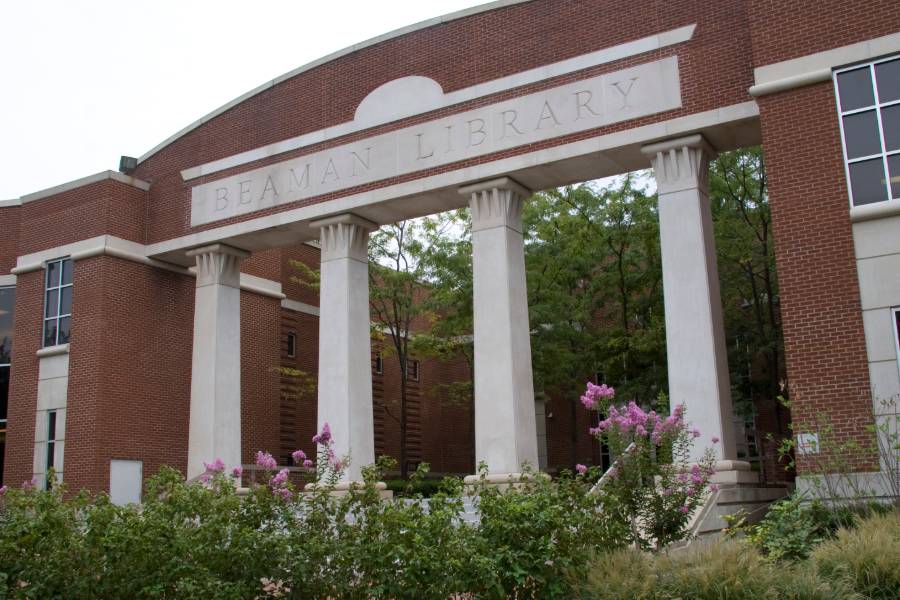 Photo of the front of Beaman Library