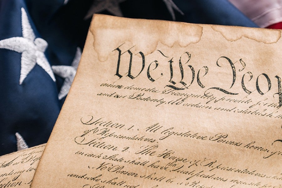 Constitution and flag